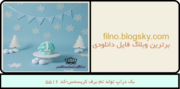 بک دراپ تولد تم برف کریسمس-کد 5516