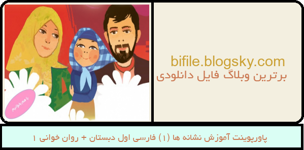 پاورپوینت آموزش نشانه ها (1) فارسی اول دبستان + روان خوانی 1