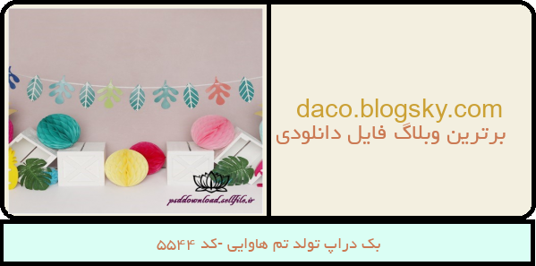 بک دراپ تولد تم هاوایی -کد 5544