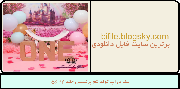 بک دراپ تولد تم پرنسس -کد 5624