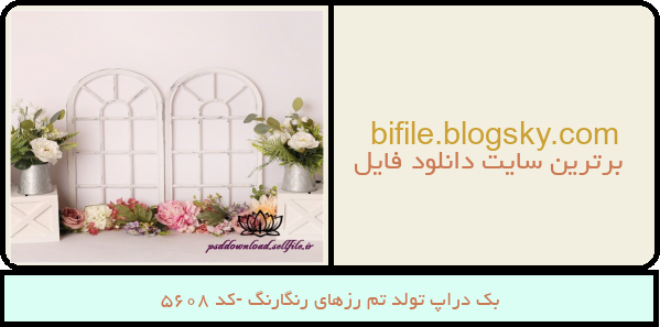 بک دراپ تولد تم رزهای رنگارنگ -کد 5608