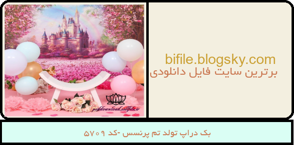 بک دراپ تولد تم پرنسس -کد 5709