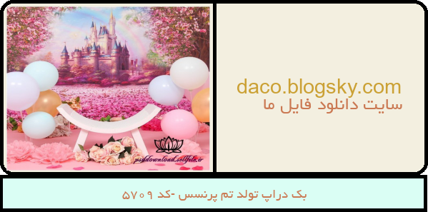 بک دراپ تولد تم پرنسس -کد 5709