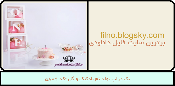 بک دراپ تولد تم بادکنک و گل -کد 5809